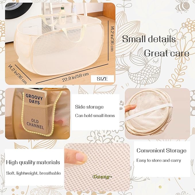 4 Pcs pop up laundry hamper Sturdy Large Capacity collapsible laundry basket