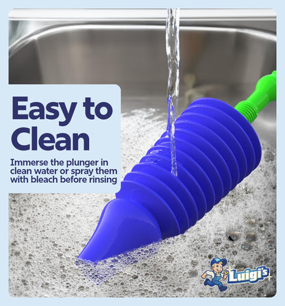 Luigi's World's Best Toilet Plunger - Plunger Toilet Unblocker Heavy Duty - Plungers for Unblocking - Unique Strongest Unblocker Tool - Plungers for Unblocking - Clog Remover Tool