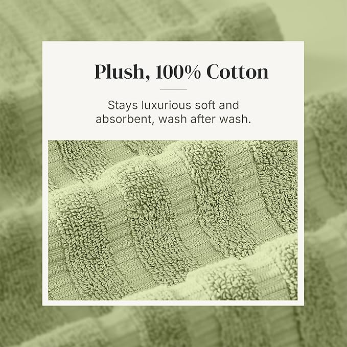 Modern Threads Organic Vines 6-Piece 100% Cotton Towel Set – Yarn Dyed Jacquard