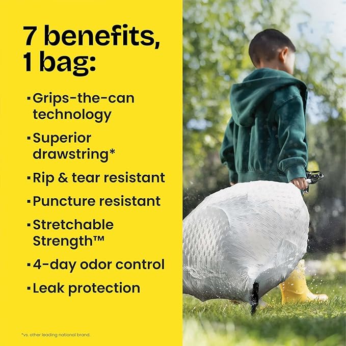 Glad ForceFlex Tall Kitchen Trash Bags, 13 Gallon, Pine-Sol Original