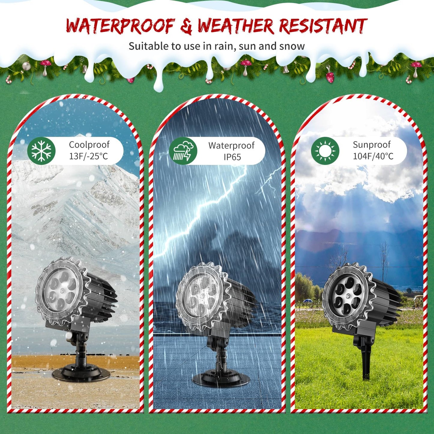 Christmas Snowfall Projector Lights, MILPROX Indoor Outdoor Holiday Snowflake Projector Lights, Clear Rotating Snow Falling Lamp for Halloween Xmas Party Garden Landscape Decoration（Snow Spots）
