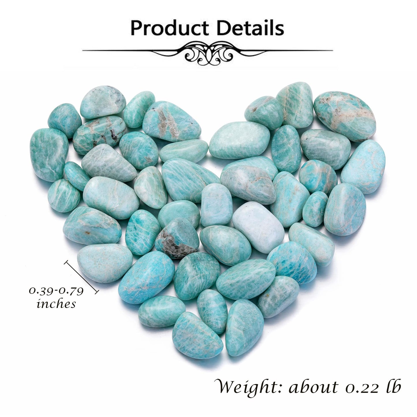 Top Plaza Bulk Amazonite Crystal Stones Real Natural Amazonite Reiki Healing Gemstones Small Tumbled Polished Stones for Energy Witchcraft Therapy Meditation Crystal Decorations 0.22Lb