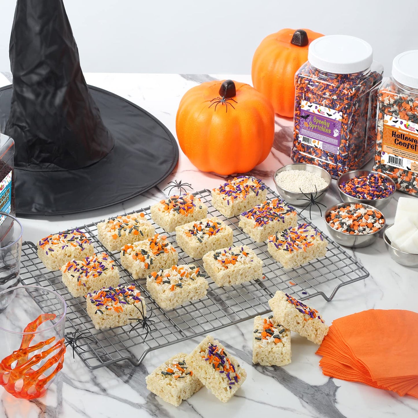 Halloween Sprinkles - 2.2 LB - Orange, Black, Purple and White Jimmies - Spooky Season Sprinkles
