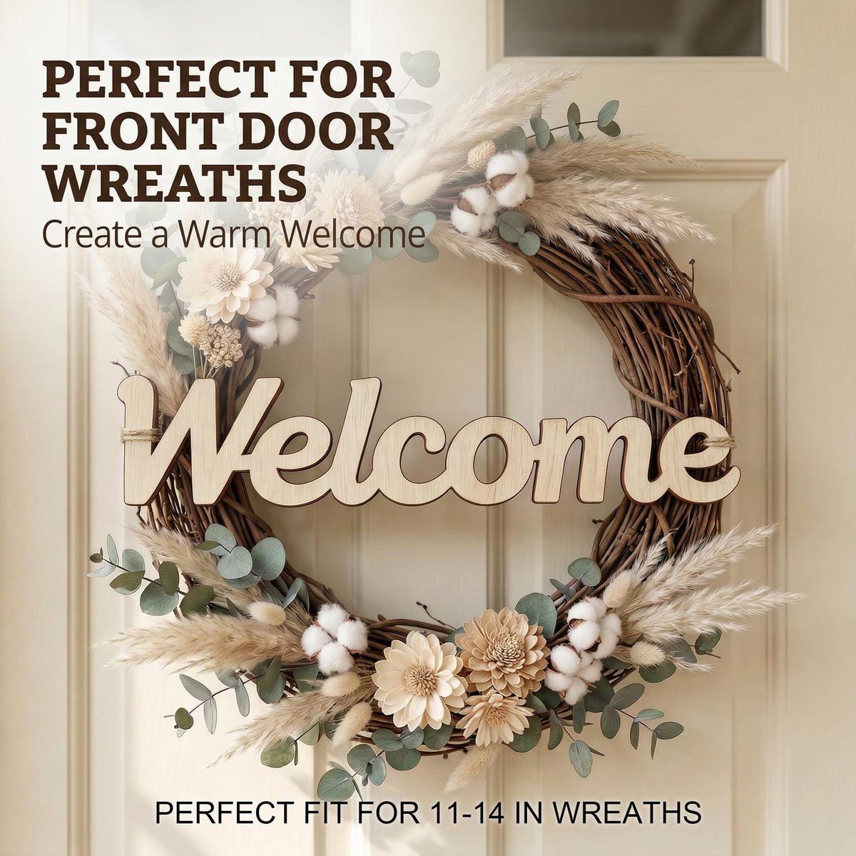 3 Pk 5mm Unfinished Wood Words Cutouts Hello Home Welcome Sign