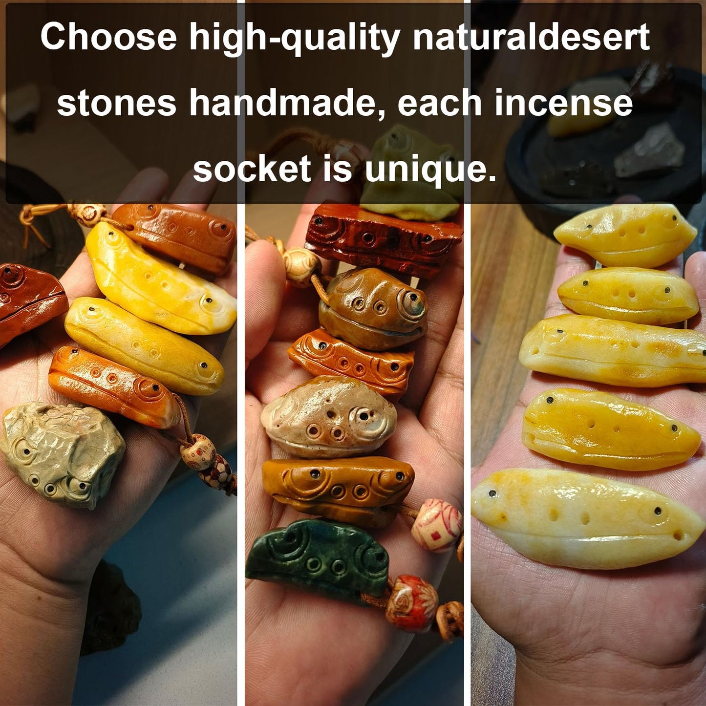 XIOFU Hand-Carved Stone Frog Ornament – Unique Gobi Desert Pebble Sculpture – Natural Home Decor, Gift, or Necklace Charm (Each Piece One-of-a-Kind)