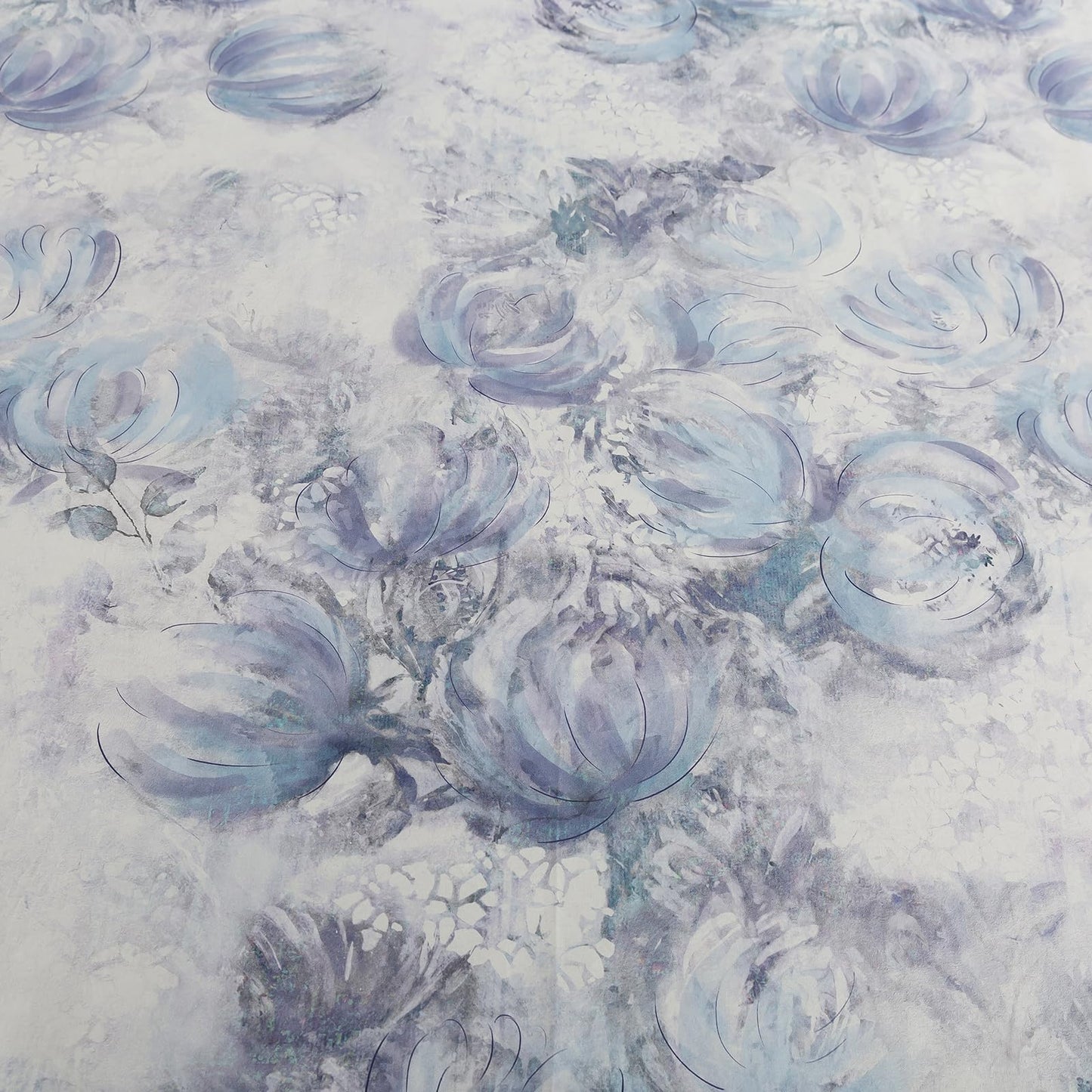 Puralens Blue Floral Cozy House Percale Sheets Queen, 100% Cotton White Flower Deep Pocket Vintage Sheet Set, Abstract Aesthetic Soft Crisp Toile Bed Sheets, Shabby Chic Farmhouse Bedding, 4Pcs