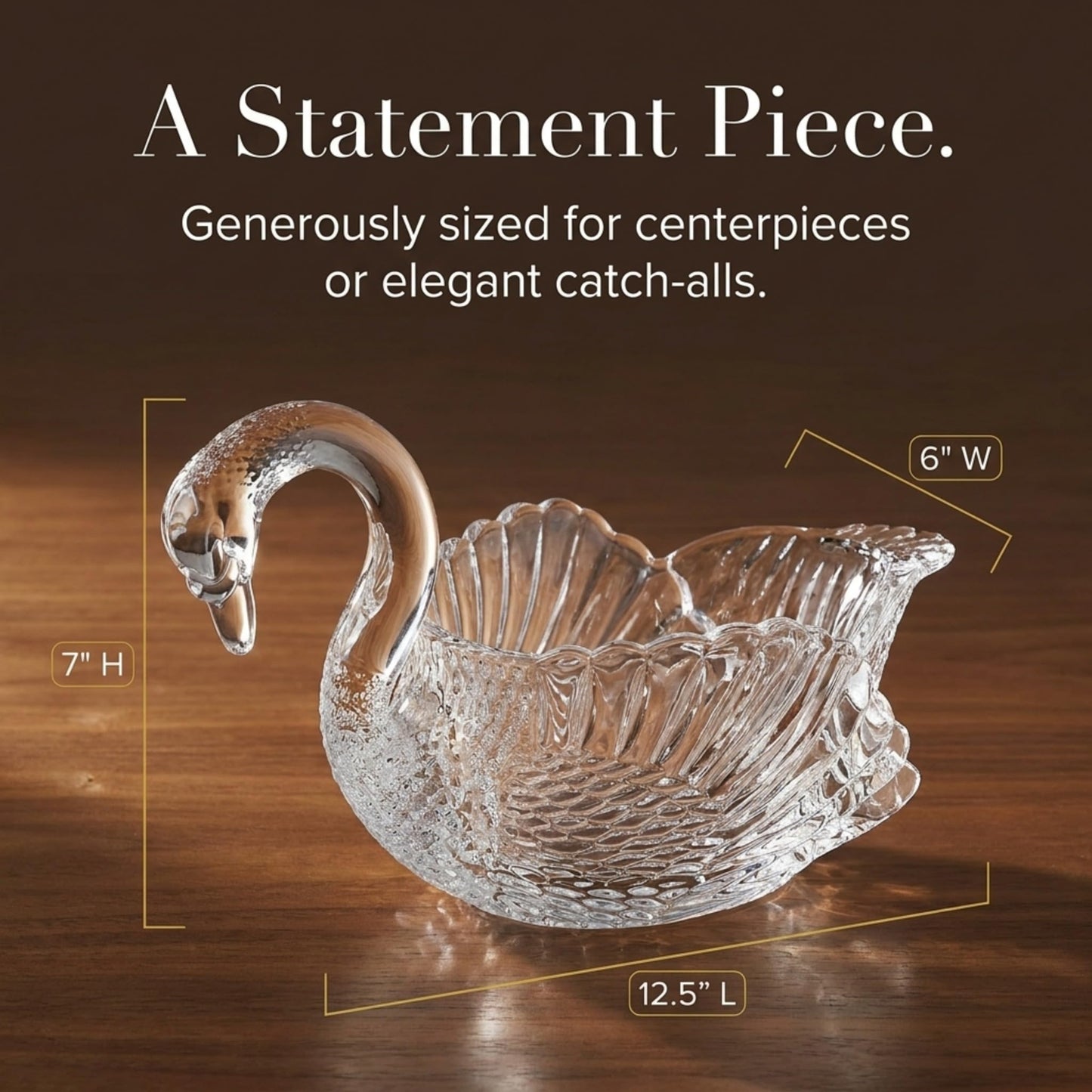 Godinger Swan Centerpiece Bowl Crystal Giftware