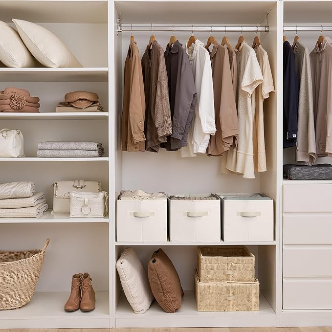StorageWorks Fabric Closet Organizers and Storage Bin, Foldable Shelf Baskets