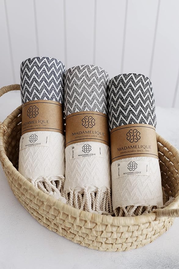 Madamelique Exclusive Hand Towels Set of 2-18 x 40 Inches