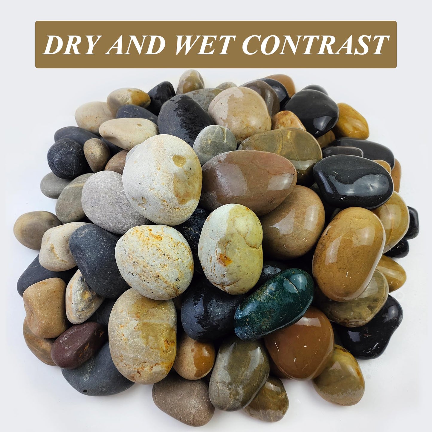 FANTIAN 20 lbs Large River Rocks for Outdoor Landscaping, 3-4 Inch Decorative Pebbles for Landscaping Garden Yard Paving Fish Tank Plant Crafting Walkways and Painting