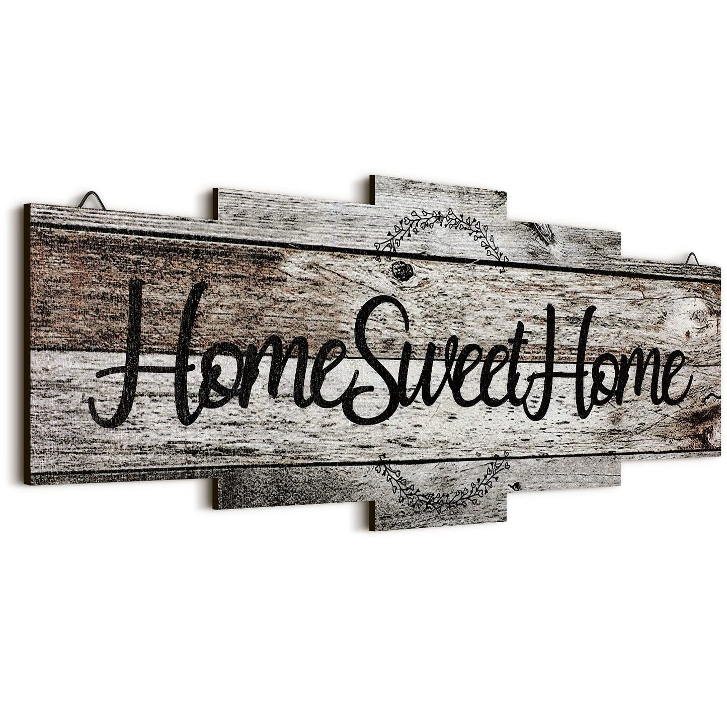Jetec Home Sweet Home Sign, Rustic Wood Room Wall Decor, Farmhouse Plaque Wall Hanging Wooden Sign for Bedroom, Living Room, Wedding Decor(Gray)