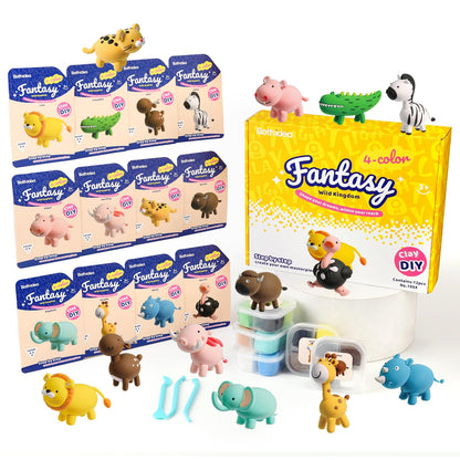 Model Magic Air Dry Clay Kit for Kids - Wild Kingdom 12-Piece Sculpting Set, Ultra Light Soft Non-Sticky Modeling Clay with Tools, Safe Non-Toxic Art Gift for Boys Girls
