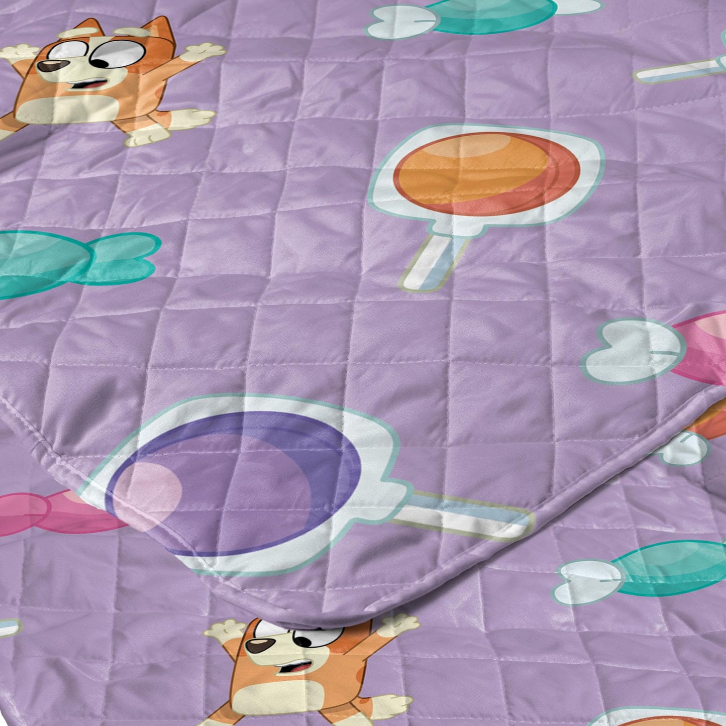 Northwest Bluey Bingo Candy Land Quilted Throw Blanket – Official Cartoon Throw Blanket Featuring Bluey, for Adults Boys Girls Bed, Couch, or Playroom, 60 x 80 Inches