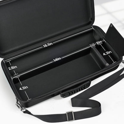 Playmat & Deck Box Carrying Case – For TCG/CCG/MTG Gamemat with 4 Deck Boxes, 3 Compartments for Playmat, Deck Box and Dice, with Adjustable Shoulder Strap, Handle, Fits 14",15”,16" Playmats Black