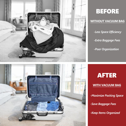 Vacuum Bags for Travel with Rechargeable Pump, 12 Combo (4L/4M/4S) Compression Packing Seal Bags for Luggage Suitcase, Space Saver for Clothing and Clothes Storage Travel