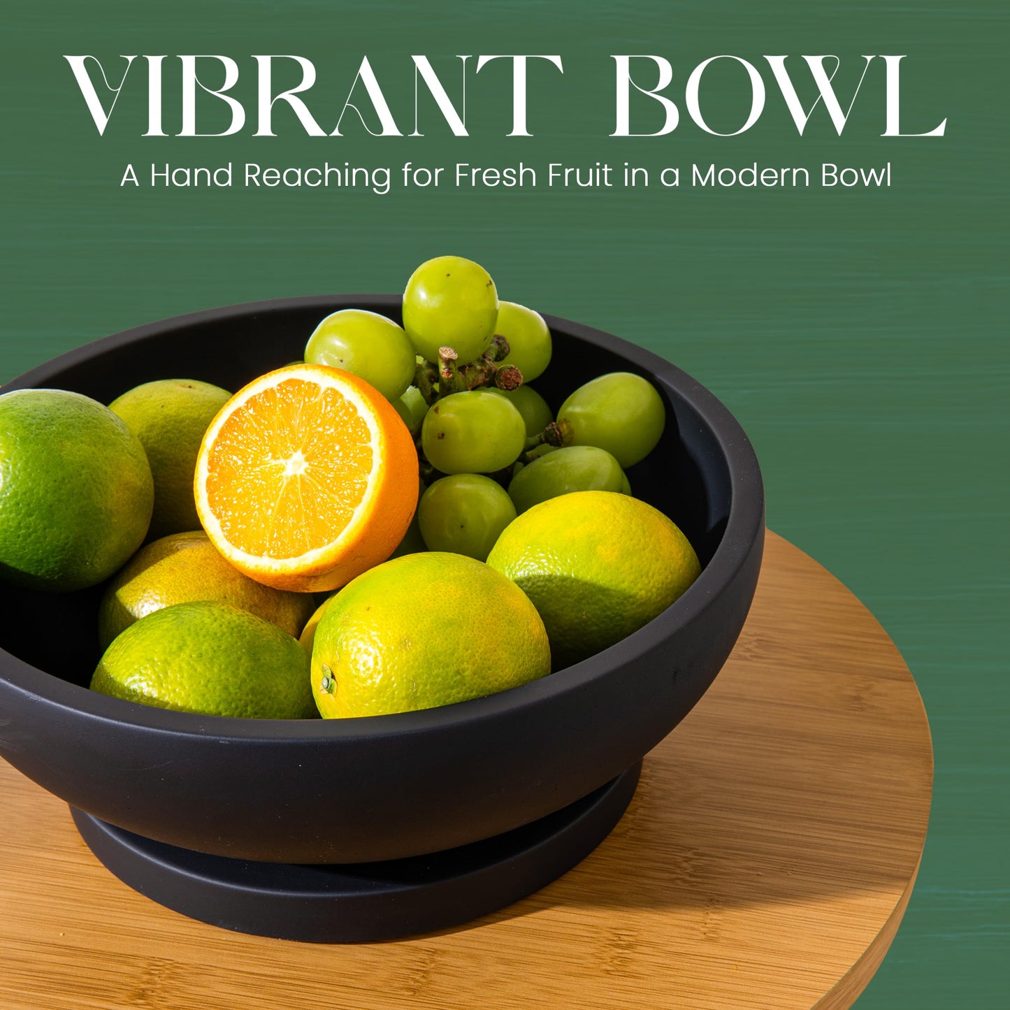 FUINTRA Decorative Concrete Fruit Bowl for Kitchen Counter – Elegant Pedestal Bowl with Smooth Finish for Home Decor | Handcrafted Key Bowl for Entryway Table, Coffee Table | 10.5in W x 4.25in L