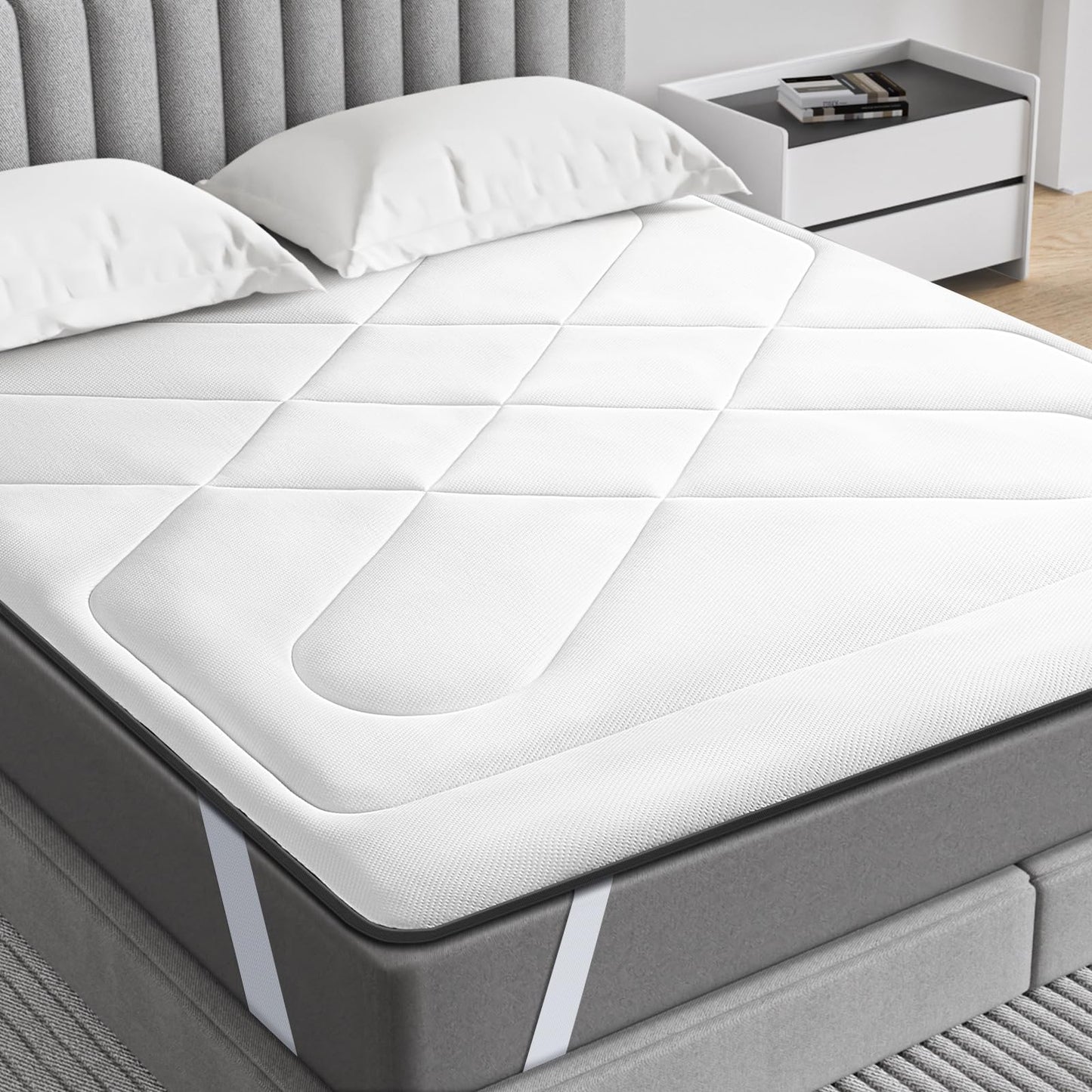 Maxzzz Twin Mattress Pad, Pillow Top Twin Mattress Protector for 8-23'' Mattress, White