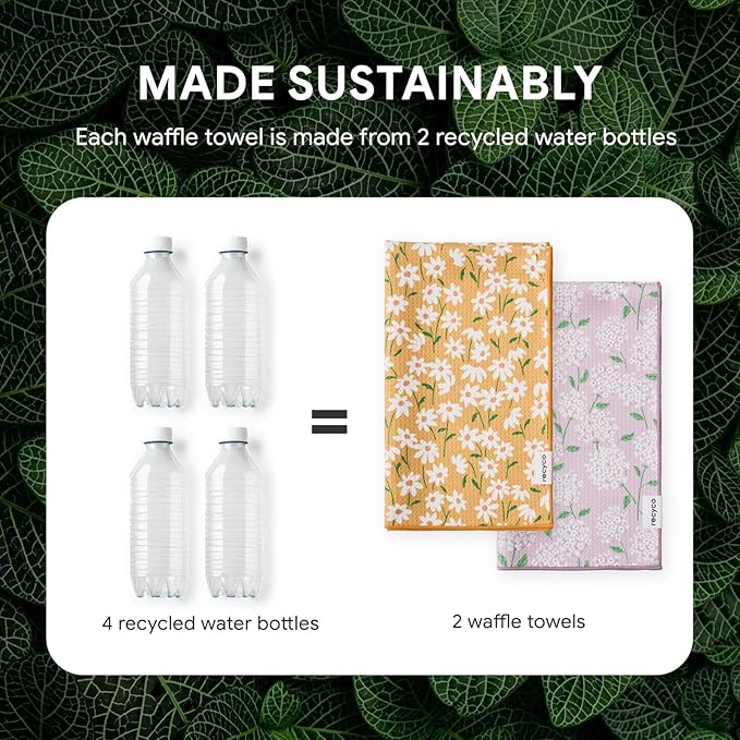 RECYCO Waffle Kitchen Towel Set of 2