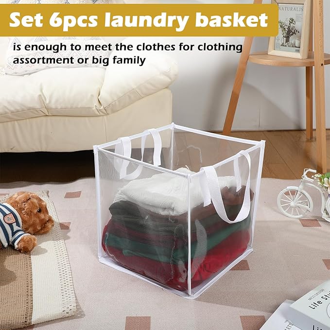 Zopeal 6 Pack Popup Laundry Hamper 13 Inch Collapsible Laundry Baskets