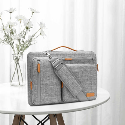 MOSISO 360 Protective Laptop Bag 16 inch, 15-15.6 inch Computer Shoulder Bag Compatible with MacBook Pro 16, HP, Dell, Lenovo, Asus, Side Open Messenger Case &4 Zipper Pockets&Handle, Gray