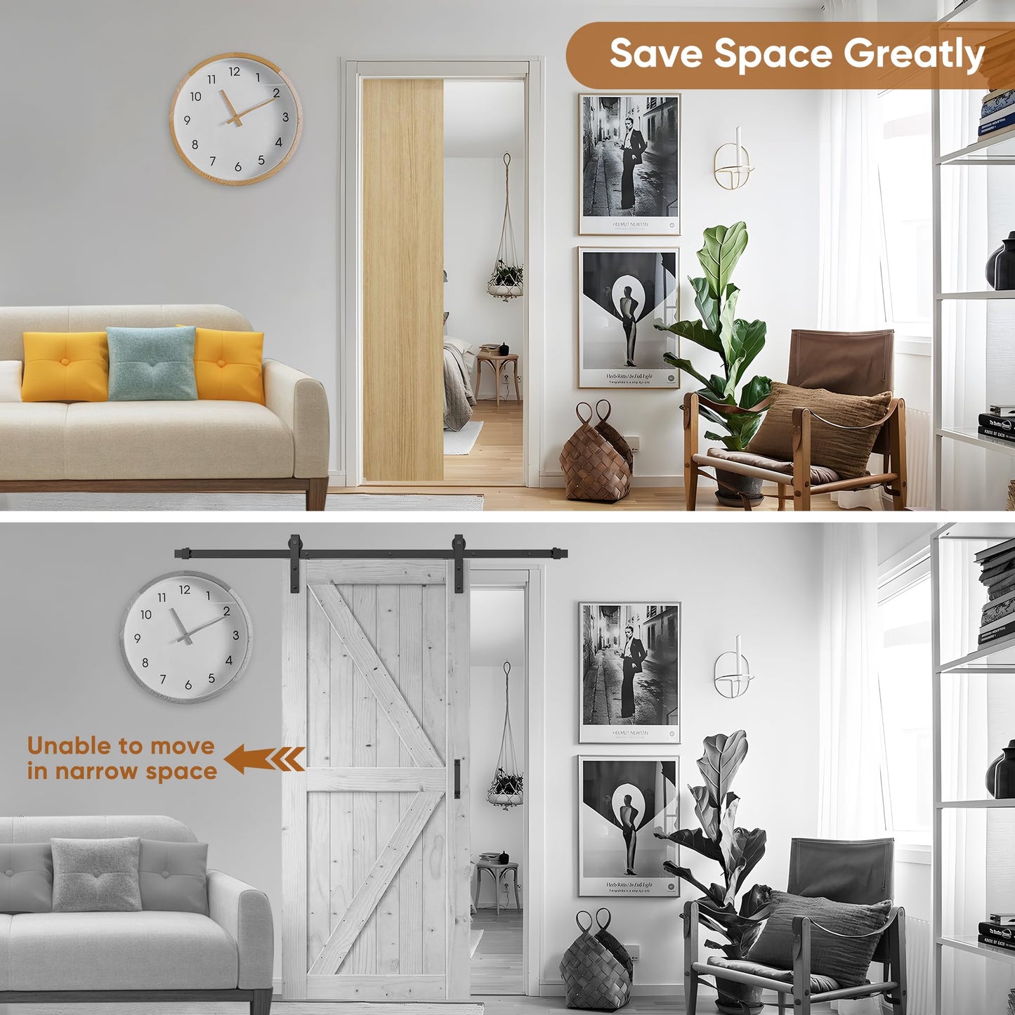 JUBEST 36"x 80" Pocket Door Frame Kit with 120LBS Soft Close Mechanism and Galvanized Steel Studs, Pocket Door Kit for 2x4 Stud Wall, Suitable for Doors Wide 24"-36", Easy to Install