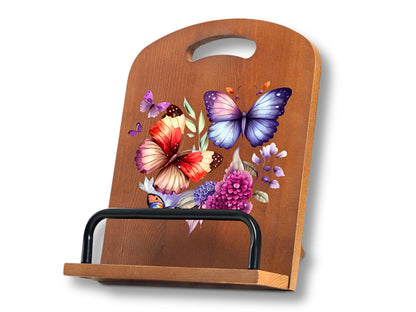 INNObeta Cookbook Stand for Kitchen Counter, Adjustable Tablet Recipe Book Holder, Perfect Gifts for Women, Mom, Grandma on Birthday, Unique Kitchen Decor, Butterfly