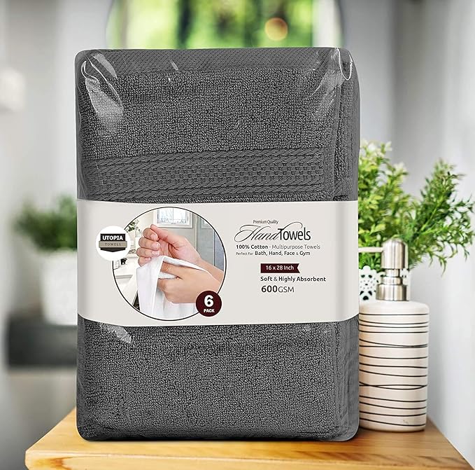 Utopia Towels 72 Pack Premium Hand Towels Set, 16 by 28 inches, 100% Ring Spun