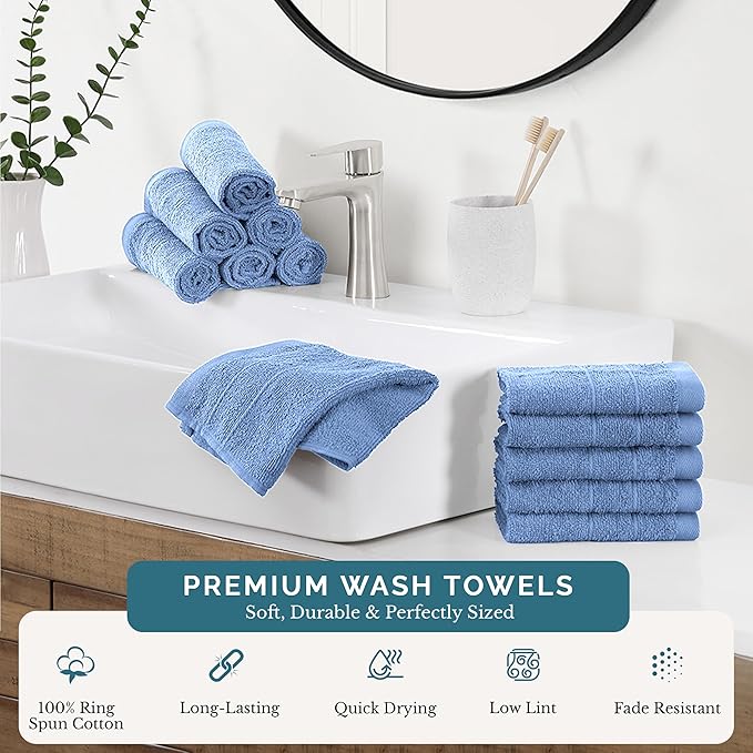 Casa Platino Blue Wash Cloths