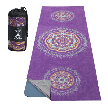 MoKo Yoga Towel, Non Slip Hot Yoga Blanket Printing Pattern Quick Dry with Corner Pocket for Bikram, Pilates, Gym Workout, Outdoor Picnic