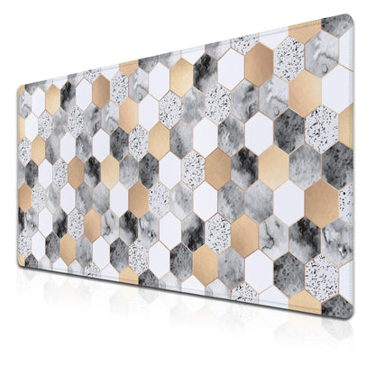 Samgula XXL Mouse Pad Desk Mat Large Gaming Mouse Pads Computer Mats 900X400 Mousepad Non-Slip Rubber Base Waterproof with Stitched Edges 35.4" X 15.7" for Game Office, Geometric Abstract