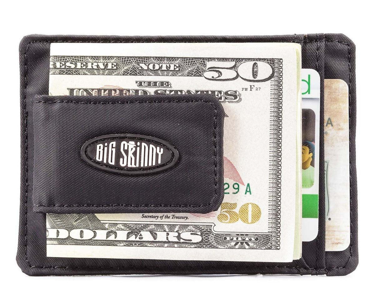 Big Skinny Men's Magnetic Money Clip Slim Wallet, Holds Up to 12 Cards, Black