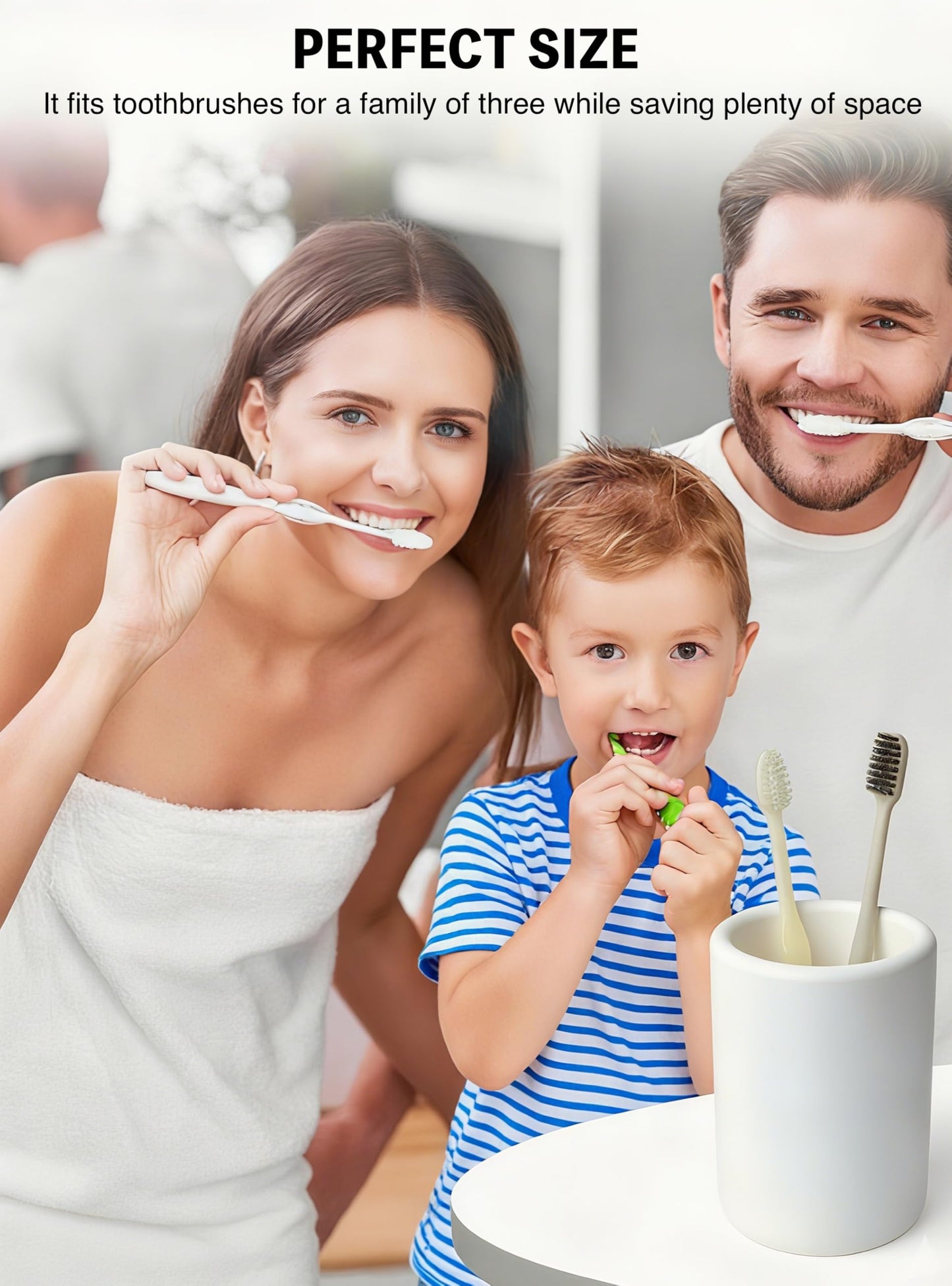 Nature Diatomite Toothbrush Holders for Bathrooms,Drying Stone Electric Toothbrush Holder, Toothpaste Holder, Water-Absorbent, Hand Made, Toothbrush Organizer for Bathroom Countertop, White