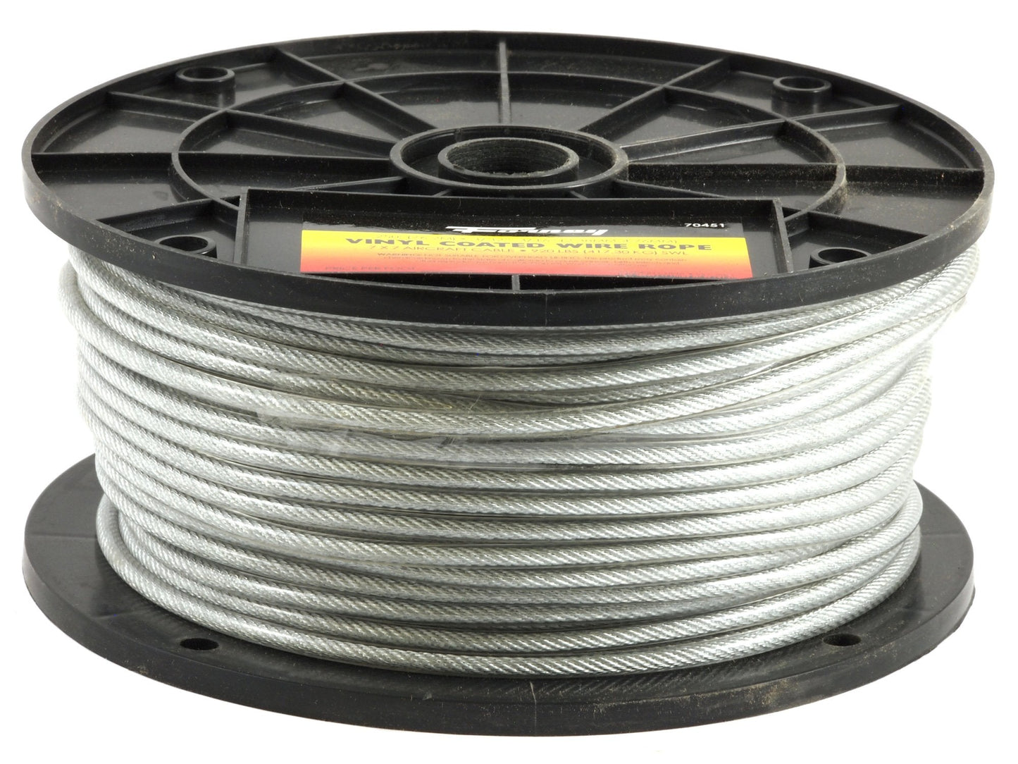 Forney 70451 Wire Rope, Vinyl Coated Aircraft Cable, Silver, 250-Feet-by 3/32-Inch thru 3/16-Inch
