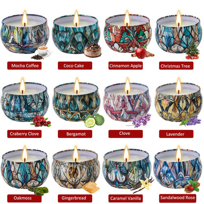 12 Pack Christmas Scented Candles Gifts Set for Women, Candles for Home Scented, 2.5 oz Soy Wax Aromatherapy Candle, Best Gifts for Women Thanksgiving Day Birthday Christmas