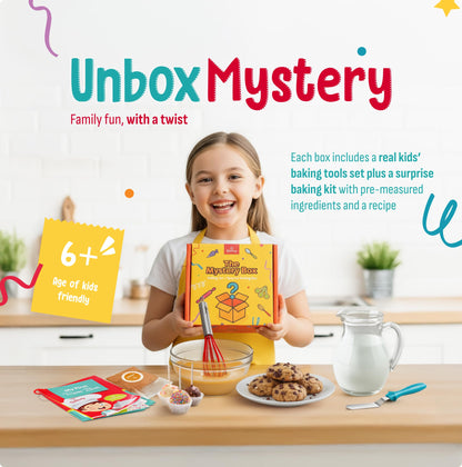 Baketivity Mystery Box – Real Cooking Utensils for Children – Safe, Durable, and Fun Kitchen Accessories – Gift for Young Chefs