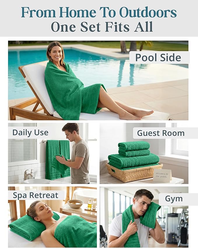 Casa Platino 100% Mercerized Cotton Bathroom Towel Set