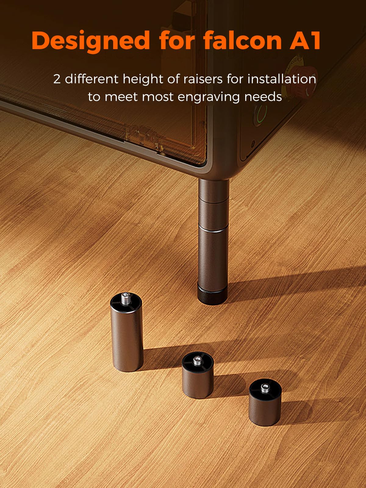 Creality Rotary Roller Kit with Risers for Falcon A1 Laser Engraver, Engraving Accessories for Engraving Cylindrical Objects, Wine Glass, Baseball Bat, Ring