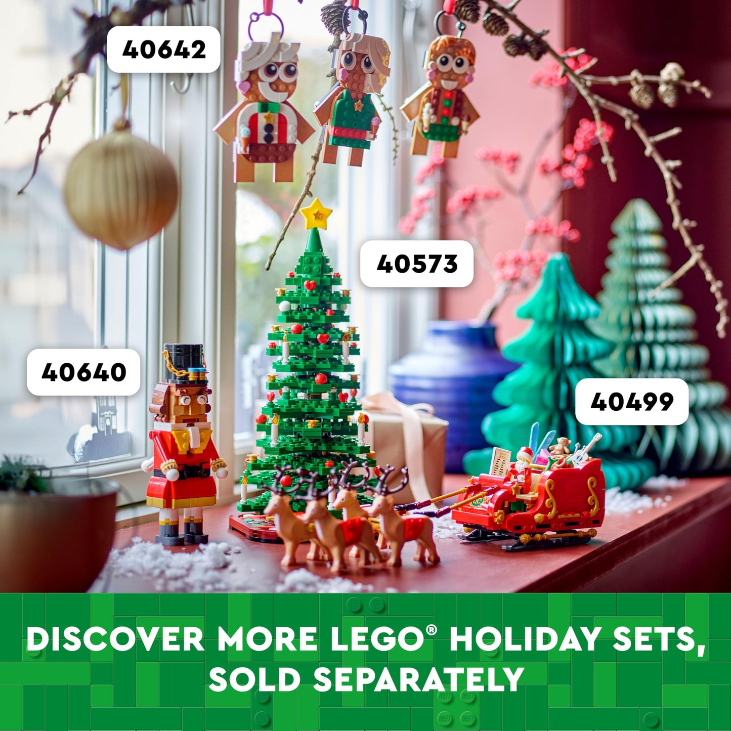 LEGO Santa's Sleigh - Building Toys for Kids, Boys & Girls, Ages 9+ - Indoor Christmas Decorations for Home W/Santa Claus Figurine & Reindeer - Gifts for Boys & Girls - 40499