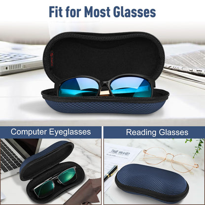 FINTIE Sunglasses Case for Men and Women - Hard Shell Shockproof Sport Glasses Case - Zipper Portable Spectacle Cases with Clip