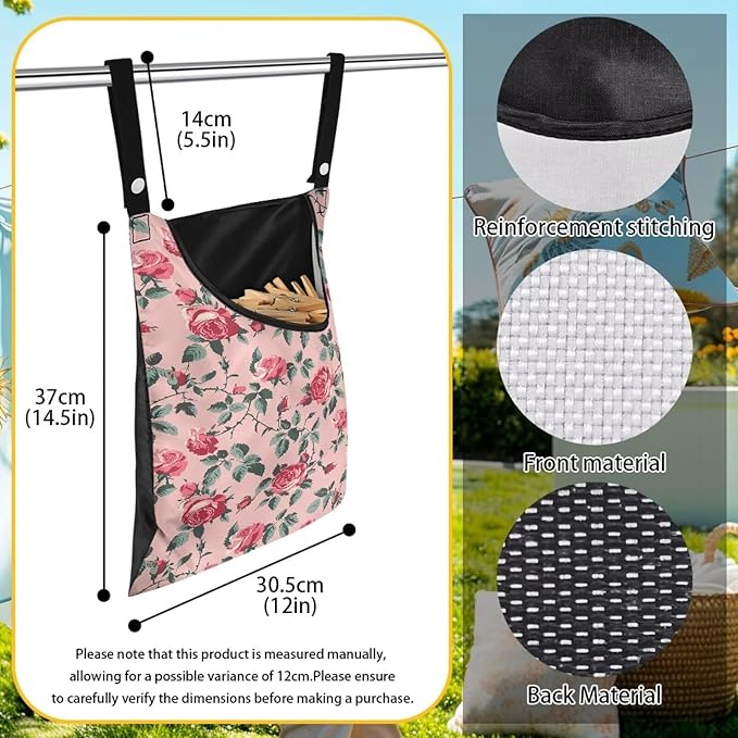Clothes Pin Hanging Bag, Large Capacity Clothespin Bag
