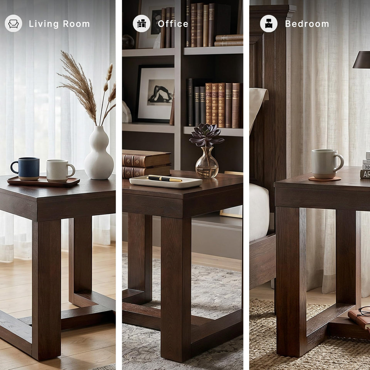 Signature Design by Ashley Watson Classic Oversized Square End Table, Dark Brown