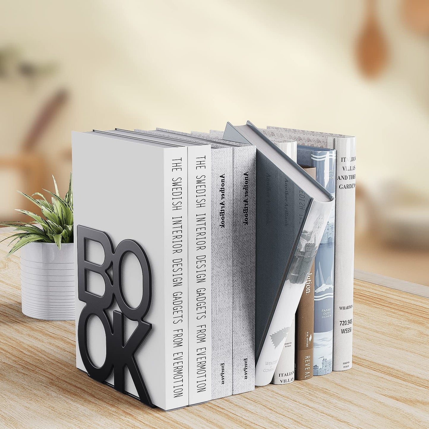 Book Ends,BookEnds Supports for Bookrack Desk,Bookend are Used for Books, Unique Appearance Design,Heavy Duty