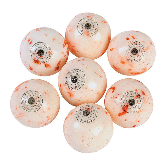 Fun Express Halloween Candy Eyeball Gumballs - 66 Individually Wrapped Bubble Gum Balls for Halloween Party Treats & Trick or Treat | Bulk Snacks for Kids & Adults | Gluten-Free & Nut-Free