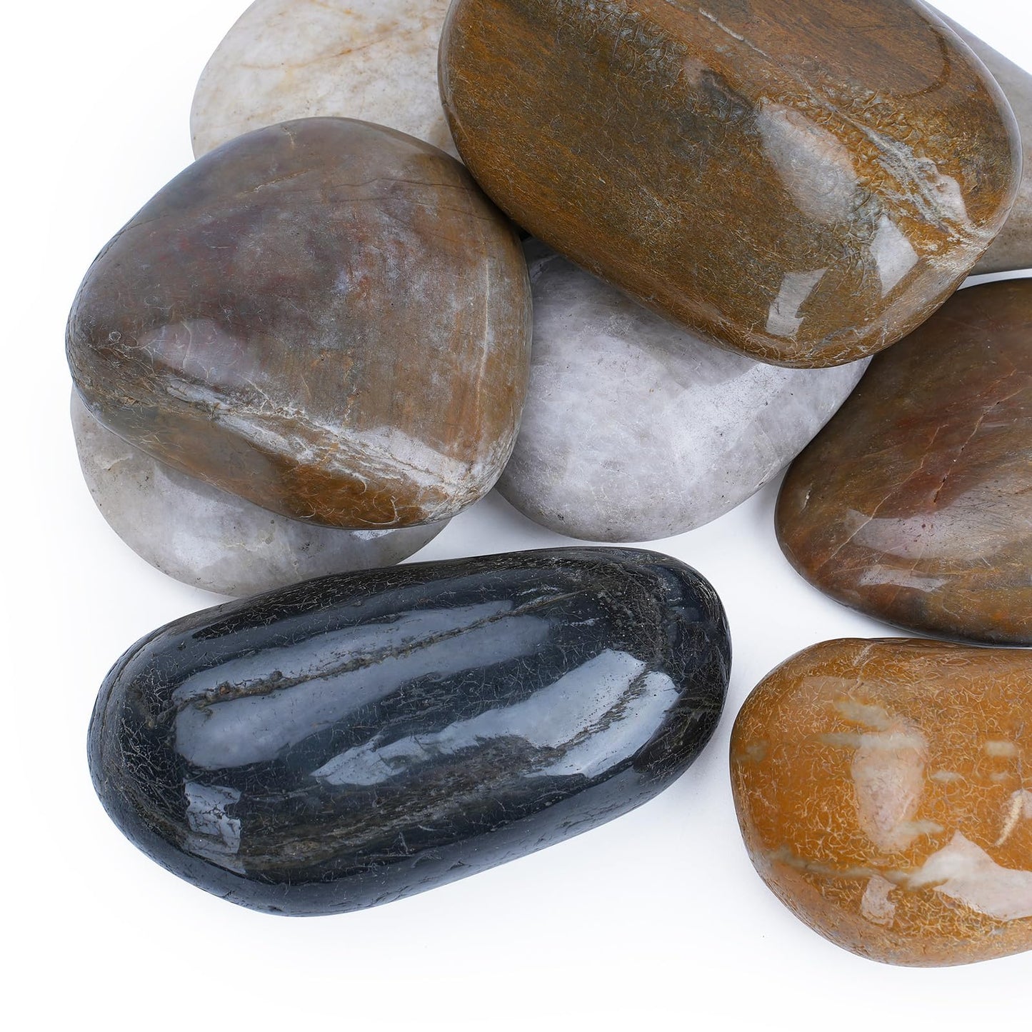 Rahato 20lbs River Rocks, 2-3 Inch Plant Rocks for Pots Indoor, Decorative Garden Rocks Outdoor Landscaping, Polished Natural Stone for Walkways, Yard, Vases, Crafts
