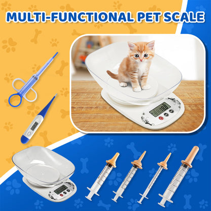 52pcs Puppy Whelping Supplies,Whelping kit,Puppies Birth,Kitten Dog Supplies,Puppy kit,Bottle Feeding kit for Newborn Puppy, Puppy Whelping Collars,Tube,Cord Clamps,Gloves,Digital Thermometer Scale