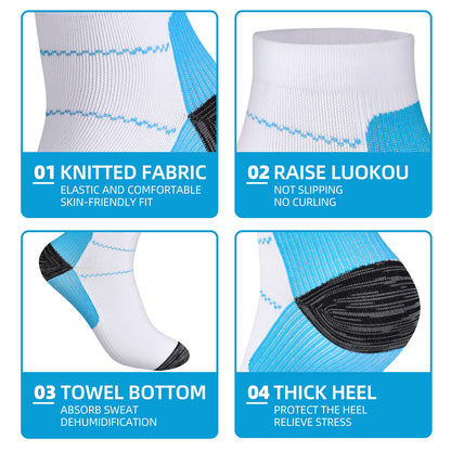 Pnosnesy 3/6/7 Pairs Compression Socks for Men & Women Plantar Fasciitis Socks Low Cut Sports Socks Athletic Socks with Arch Support Plantar Fasciitis