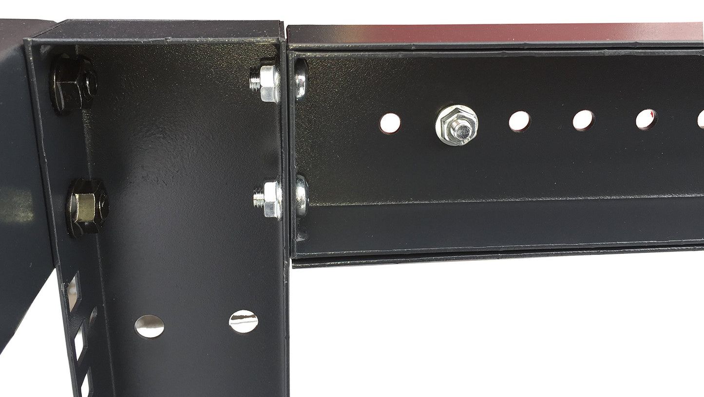 32U 4-Post Open Frame Server Rack – Adjustable Depth 24"–37", 19" Network Equipment Rack with Square Mounting Holes, Floor Standing Steel Rack for IT, AV & Telecom