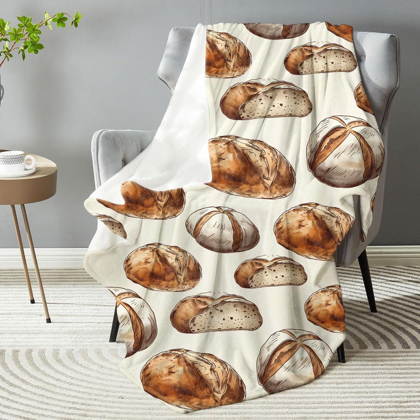 dhakalrlde Funny Bread Blanket - Soft, Comfy, Lightweight, Warm, and Fuzzy Flannel Throw Blanket for Boys and Men - Ideal for Couch, Travel, Bed, Office, and Home Decor - 50x60 in