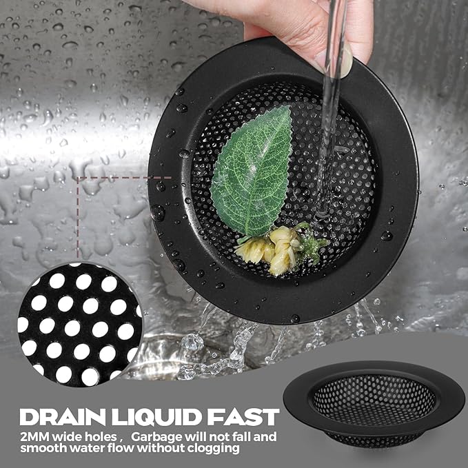 Retisee 2 Pcs Sink Strainer Stainless Steel Kitchen Sink Drain Strainer Basket