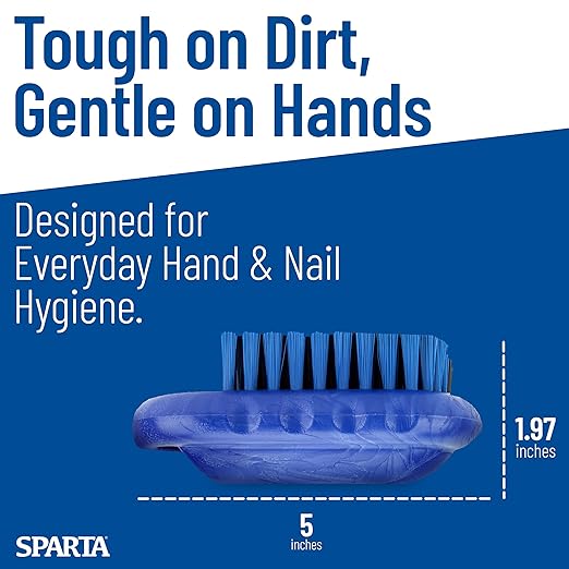 SPARTA Nail Scrub Brush Commercial-Grade, Heavy-Duty Hand and Fingernail Brush